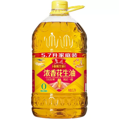 淘宝百亿补贴：鲁花 香飘万家5S压榨一级花生油 5.7L 129.9元（预告119）