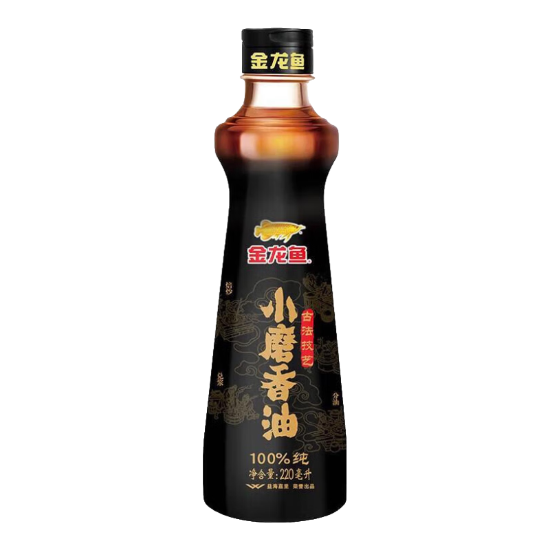 金龙鱼 调味油 小磨芝麻香油 220mL+100mL 14.9元包邮（需领券）