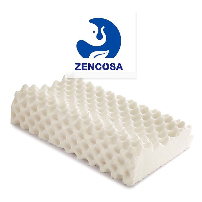 ZENCOSA 最科睡 泰国进口高低按摩天然乳胶枕头家用枕芯大尺寸 带枕套60*38*10/