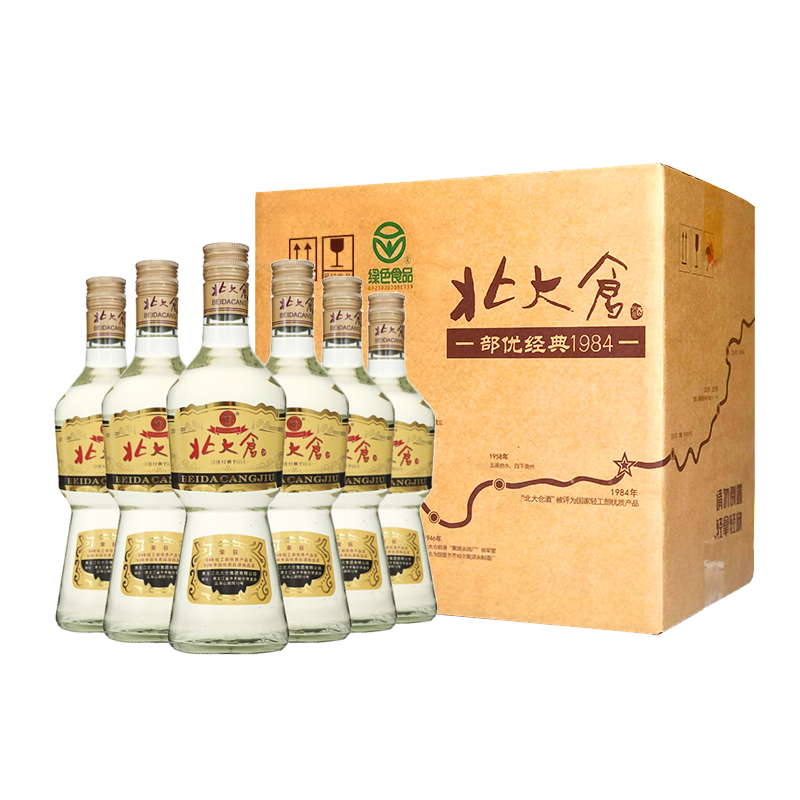 京东百亿补贴：北大仓 部优经典1984 50度 酱香型白酒 500ml*6瓶 整箱装 262.35元