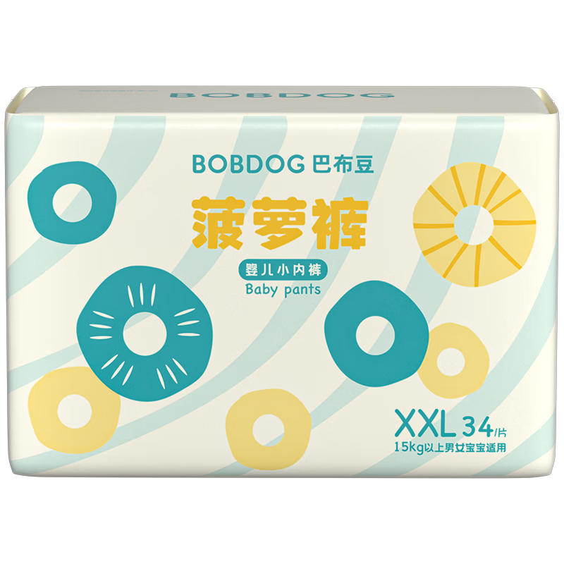 双11预告、20 点BoBDoG 巴布豆 菠萝系列 拉拉裤 XXL34片 多尺码可选*4件 84元包