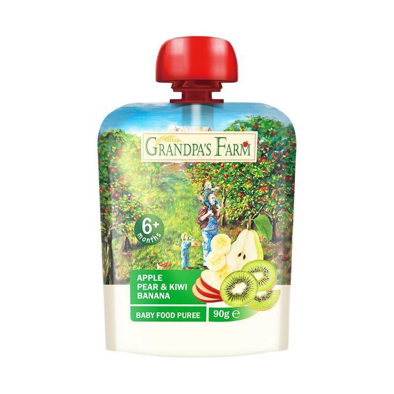 Grandpa's Farm 爷爷的农场 果泥 法版 3段 苹果梨猕猴桃香蕉味 90g 9.9元