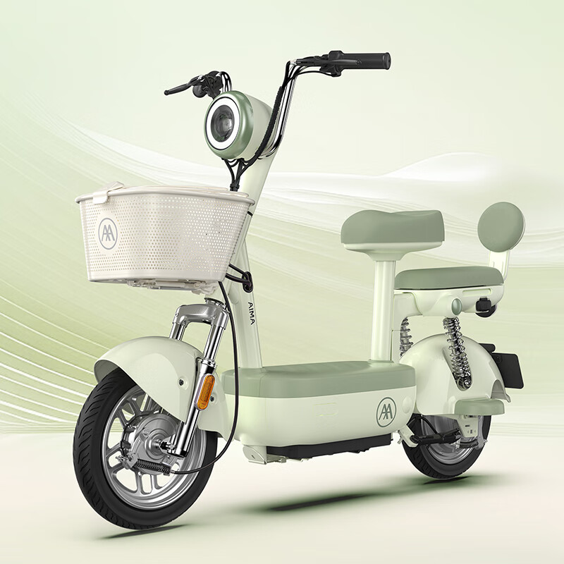 爱玛 电动自行车 新国标小金豆48V21AH石墨烯电池长续航大踏板电动车国民好