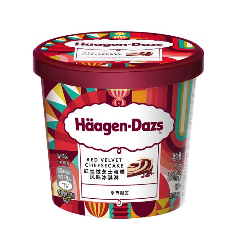 Häagen·Dazs 哈根达斯 冬季限定！红丝绒芝士蛋糕冰淇淋100ml (2个口味任选6件)