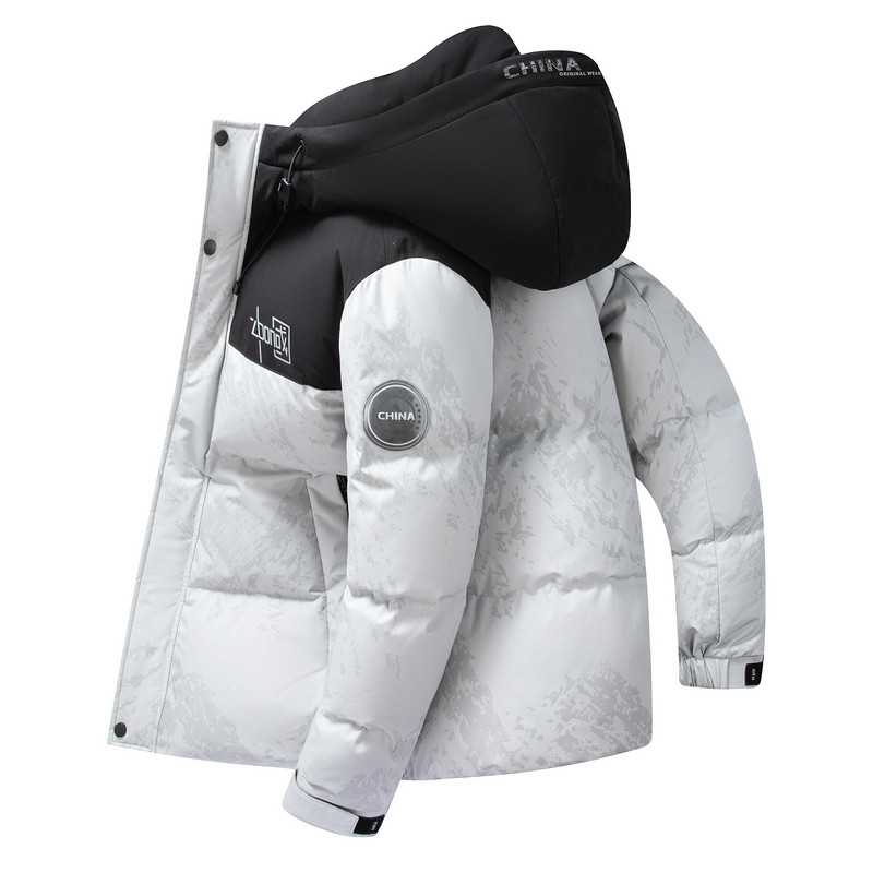 88VIP：雪中飞 2026春新款男士短款新年红羽绒服拼接面包服时尚加厚中国红 34