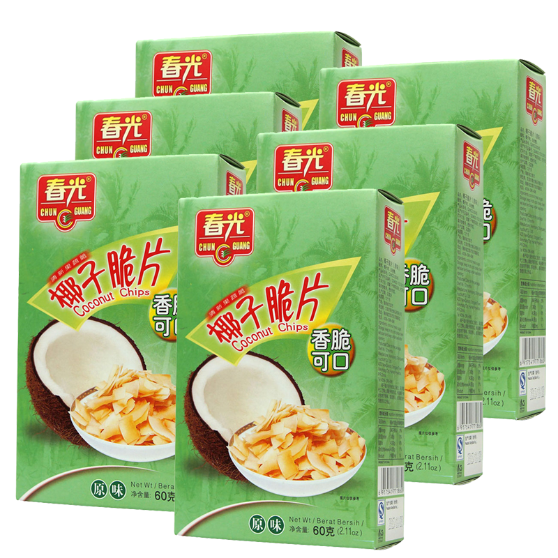 CHUNGUANG 春光 chun guang） 食品 海南特产 椰子脆片60g*5 椰子肉果干办公室休闲