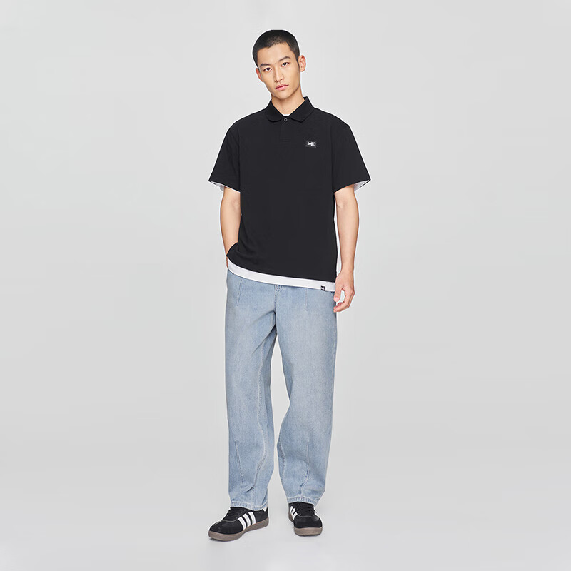 Lee 舒适版防晒紫外线翻领Logo织标男凉感短袖polo 131.2元（需用券）