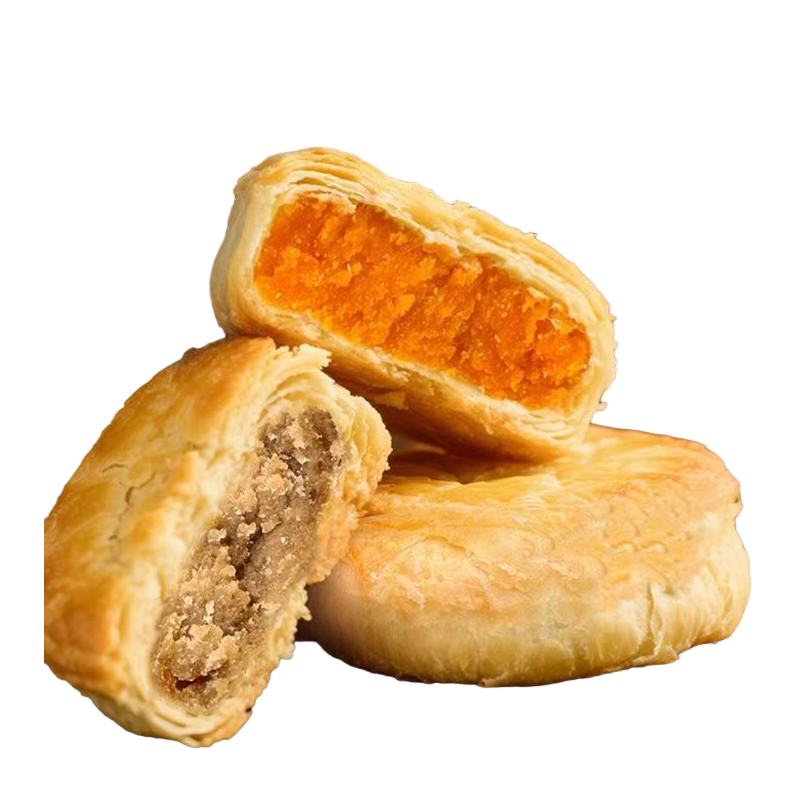 黄庄风味酥皮月饼 48克/个 五仁/蛋黄/红豆/板栗 随机5个 2.99元