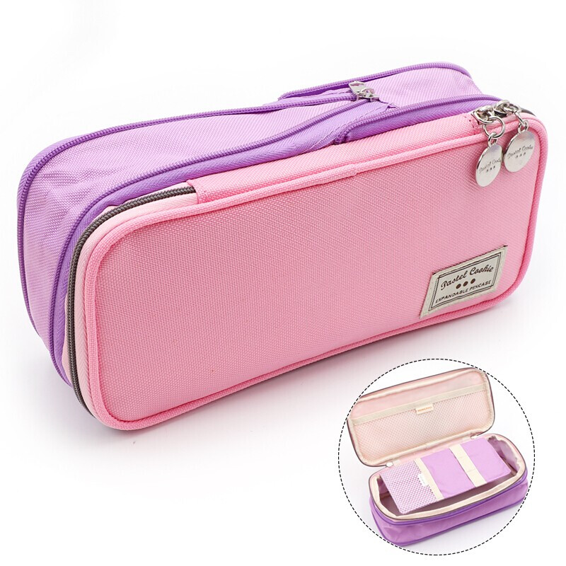 KOKUYO 国誉 淡彩曲奇系列 WSG-PCC12 大开口式笔袋 粉紫色 单个装 20.96元（需用