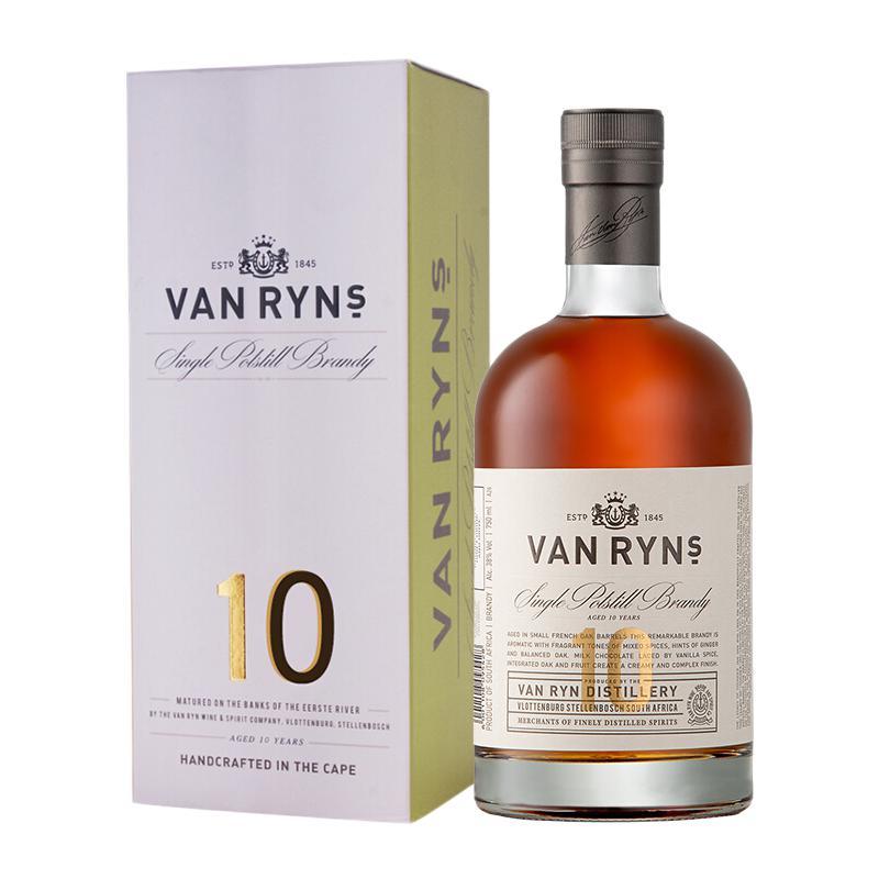 VAN RYN'S 范瑞斯 单一壶式白兰地 南非进口洋酒 10年 750mL 1瓶 247.5元