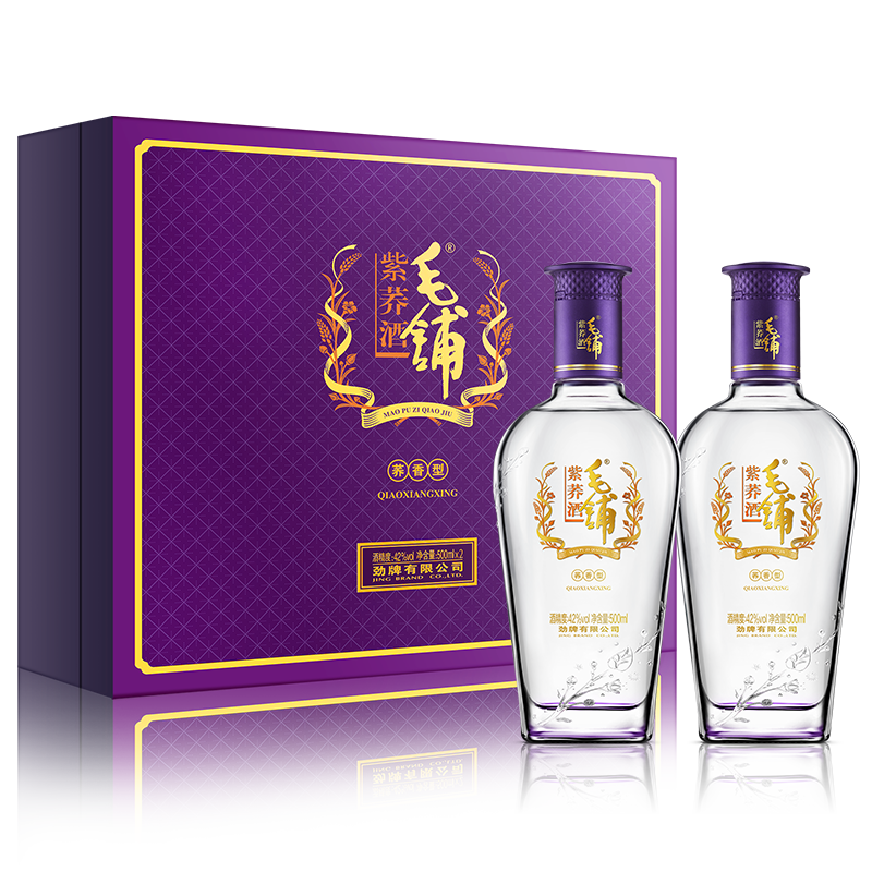 PLUS会员：劲牌 毛铺苦荞酒 双瓶礼盒 42度 500mL 2瓶 紫荞礼盒 367.66元包邮（需