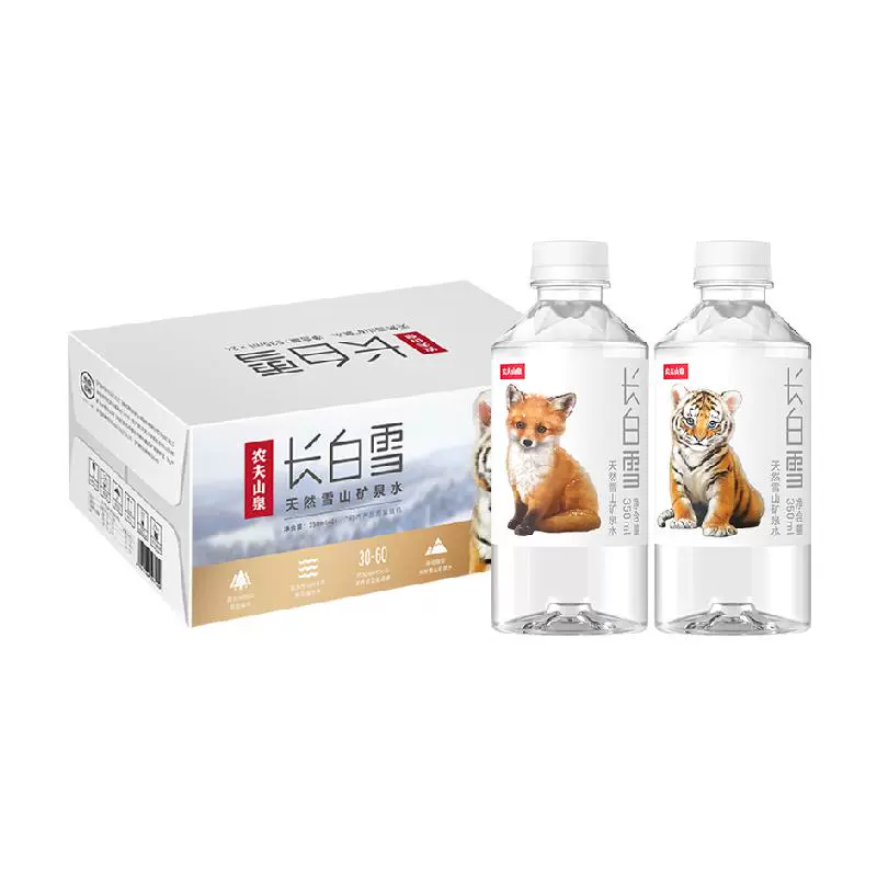 NONGFU SPRING 农夫山泉 长白雪 天然雪山矿泉水350ml*24瓶整箱 ￥33.79