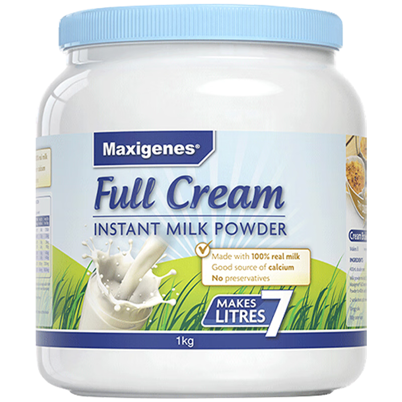 有券的上、PLUS会员：Maxigenes 美可卓 全脂高钙奶粉 1kg*2件+凑单 129.82元（合64