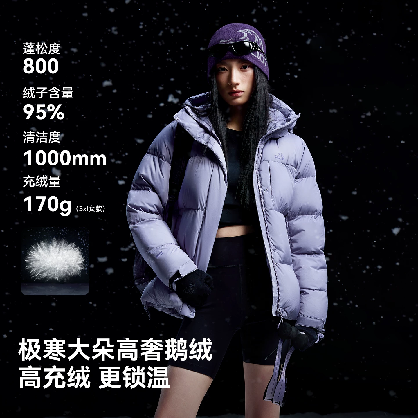 伯希和 户外800蓬泡芙羽绒服女冬季新款鹅绒保暖外套男 468元 - 线报酷