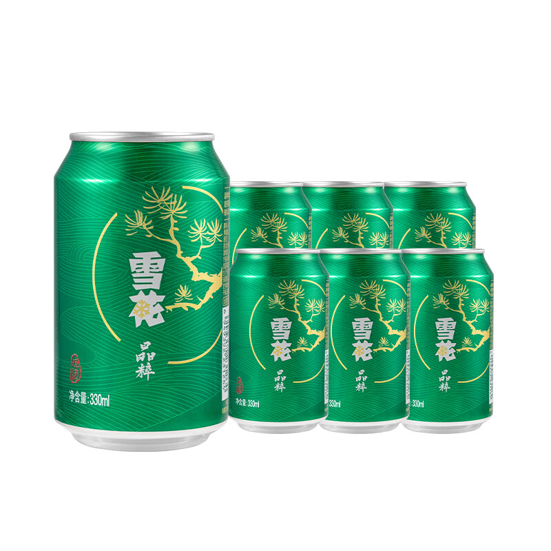 雪花 啤酒（Snowbeer）晶粹啤酒 330ml*6听 29.9元