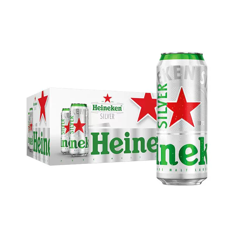 Heineken 喜力 星银（Heineken Silver）啤酒500ml*12听/箱 ￥65.55