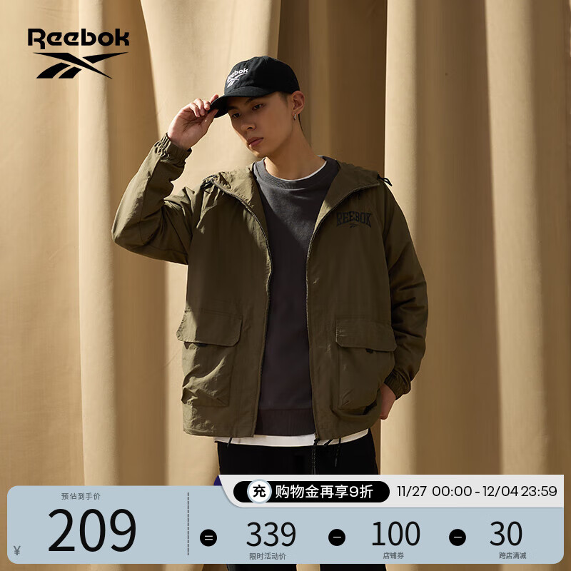 PLUS会员：Reebok 锐步 经典梭织夹克 22FCR103U 209元（需用券）