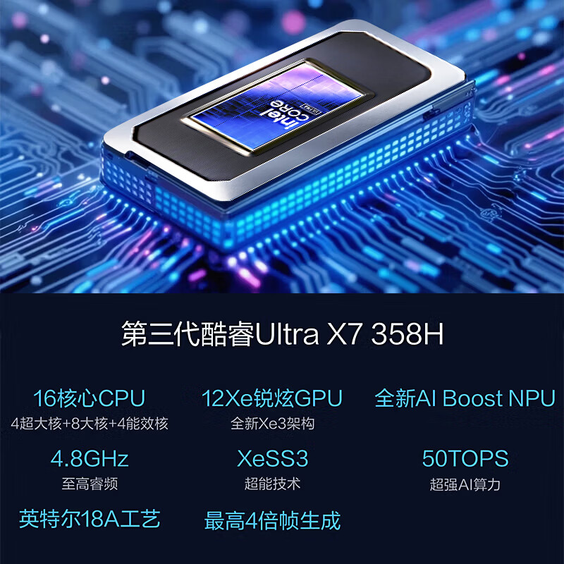 华硕 无畏Pro16 2026 轻薄笔记本电脑 酷睿3代Ultra X7 358H 6272.17元