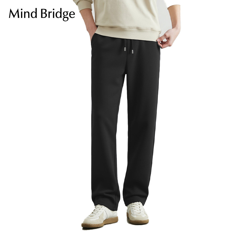 移动端：Mind Bridge 裤子男款通勤休闲裤2025年冬季厚款直筒裤 151.2元（淘金币