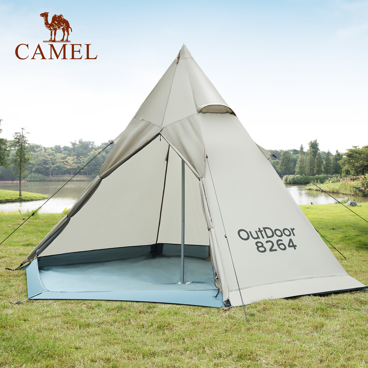 CAMEL 骆驼 户外露营六角帐篷便携式公园野餐单人简易野外防晒野炊春游 179