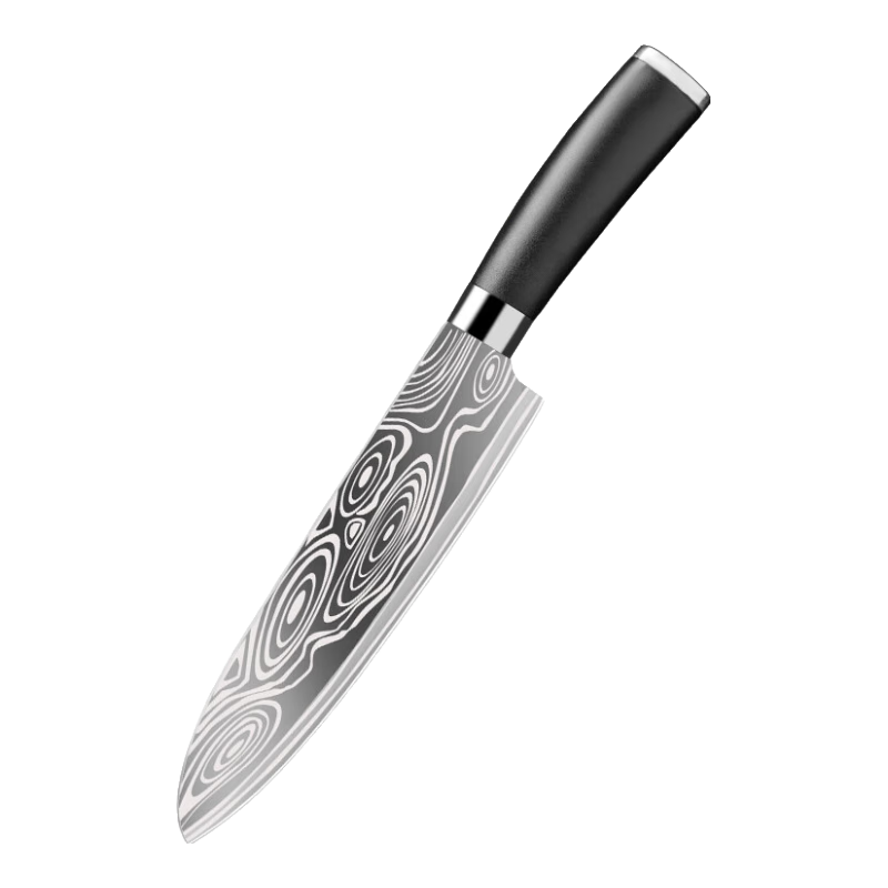 曾太 大马士革纹多用刀 切菜切肉切水果 西式餐刀 3.89元 包邮