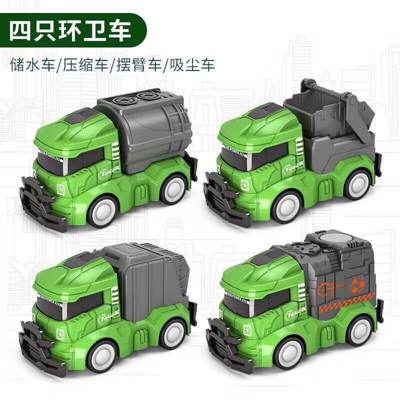 SEMALAM 儿童惯性玩具车小汽车 环卫车-4件套 10.9元（需用券）