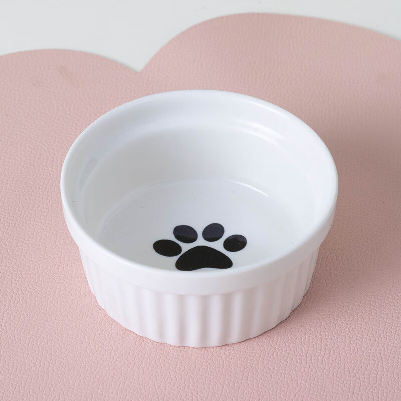 柒哦 猫碗陶瓷双碗水碗保护颈椎高脚斜口猫咪粮碗饮水碗 15.9元（需用券）