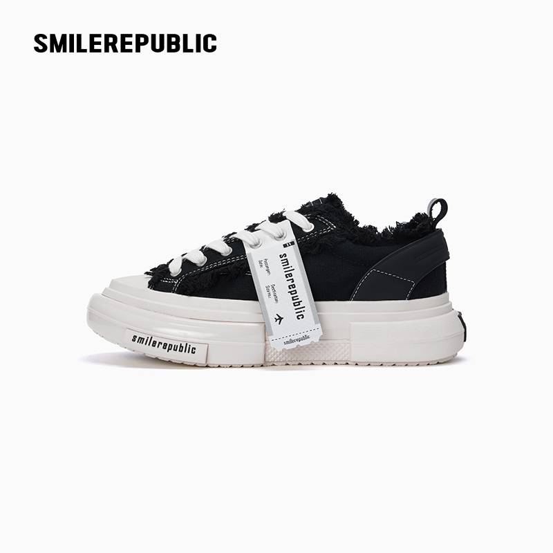 SMILEREPUBLIC SR开口笑增高厚底帆布鞋明星同款潮流百搭集合 899元