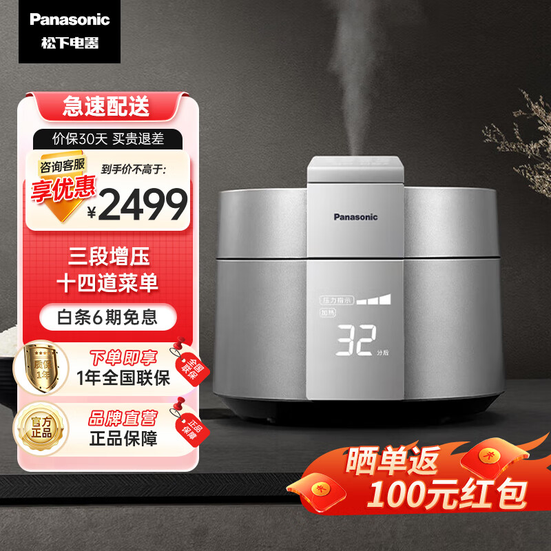Panasonic 松下 SR-PE502-S 5L 电压力锅 银色 1699元（需用券）