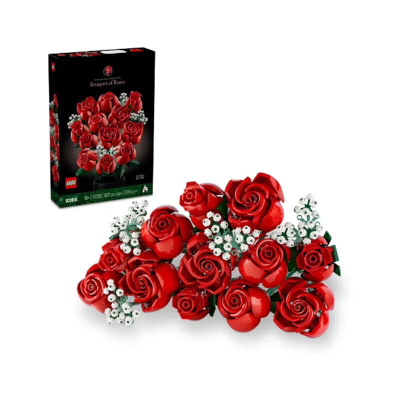 LEGO 乐高 百变高手创意成人粉丝收藏款积木玩具新年春节礼物 10328 玫瑰花束 351.24元