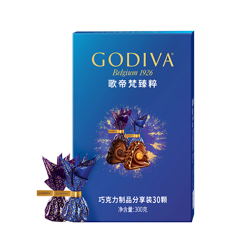 PLUS会员、需首购：(GODIVA)歌帝梵 臻粹巧克力制品 精选30颗装300g *2件 267.36元