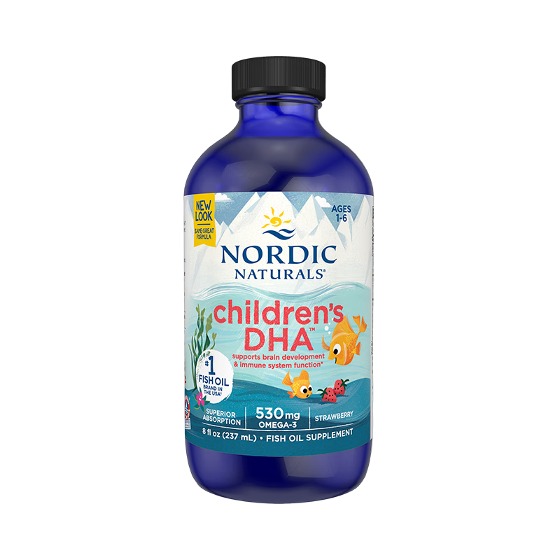 挪威小鱼Nordic Naturals儿童DHA鱼油滴剂野生深海北极鳕鱼肝油辅食油237ml ￥200