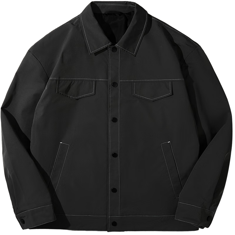 Plus会员:海澜之家 HLA 夹克男轻商务翻领休闲外套 明线装饰-黑色65 （需买2件