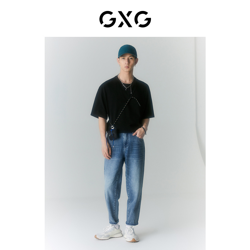 GXG 男装 商场同款夏日海风系列圆领短袖T恤 2022年夏季新品 59.45元