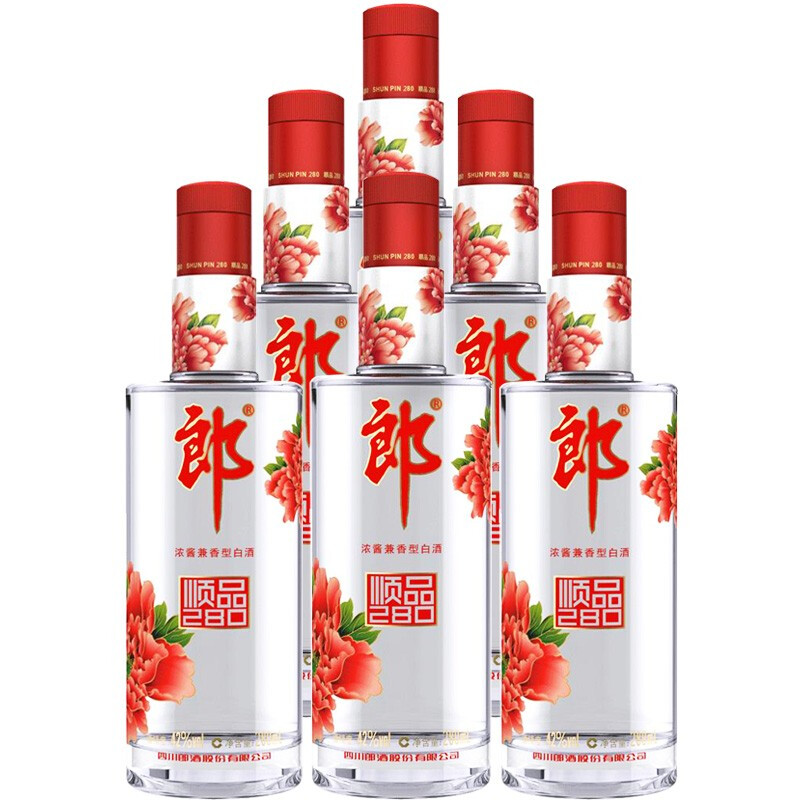 LANGJIU 郎酒 顺品郎280ml浓酱兼香型纯粮食 45度 280mL 6瓶 117.66元（需用券）