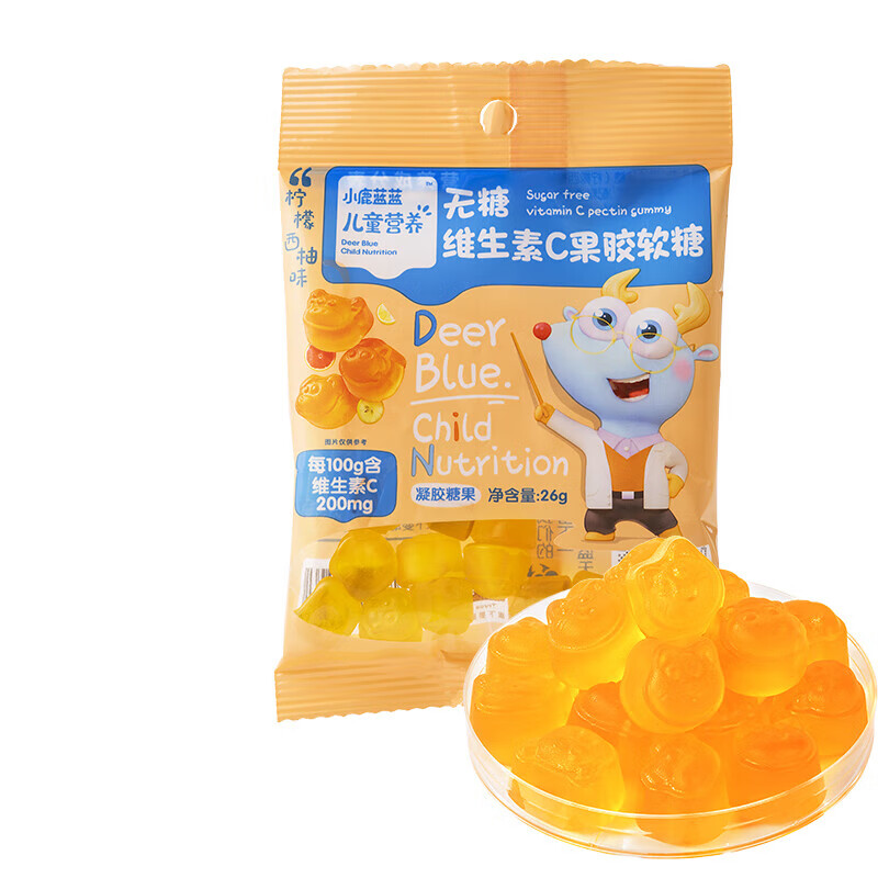 小鹿蓝蓝 多口味功能软糖果胶软糖营养多造型软糖 维C果胶软糖26g 11.9元