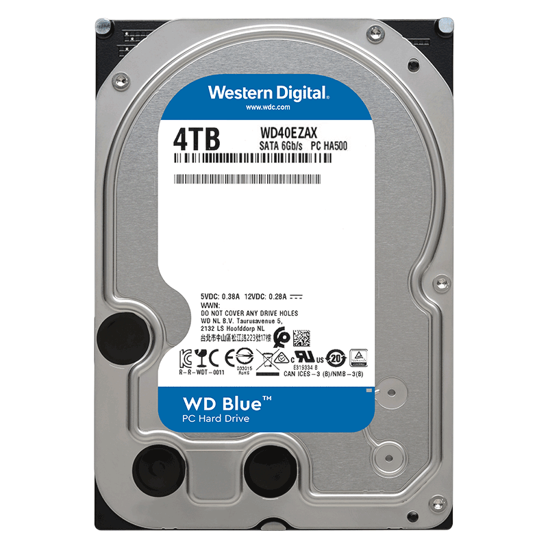 plus会员：西部数据 台式机机械硬盘 WD Blue 4TB CMR垂直 5400转 256MB SATA (WD40EZAX) 