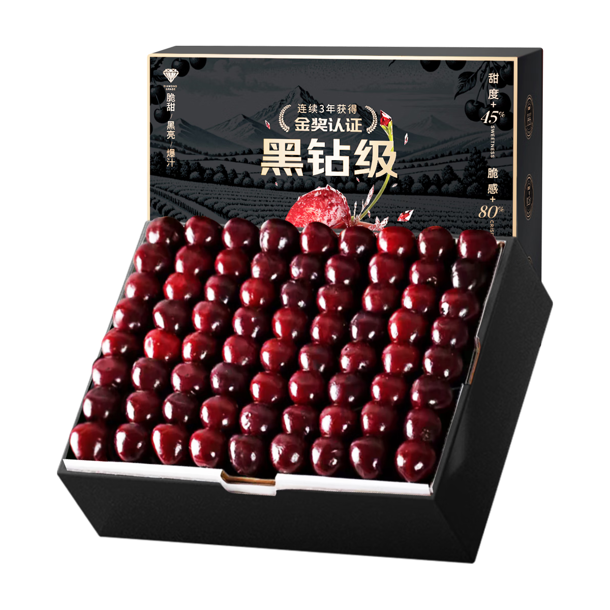 四叔公果蔬 金奖·车厘子 巨无霸 3J 30-32mm 2斤（划算装）尝鲜礼盒 净800g 138.6