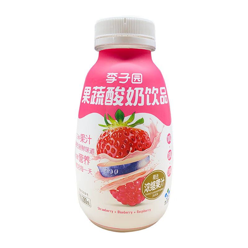 LIZIYUAN 李子园 果蔬酸奶牛奶饮品莓果 280ml*15瓶 21.45元（需用券）