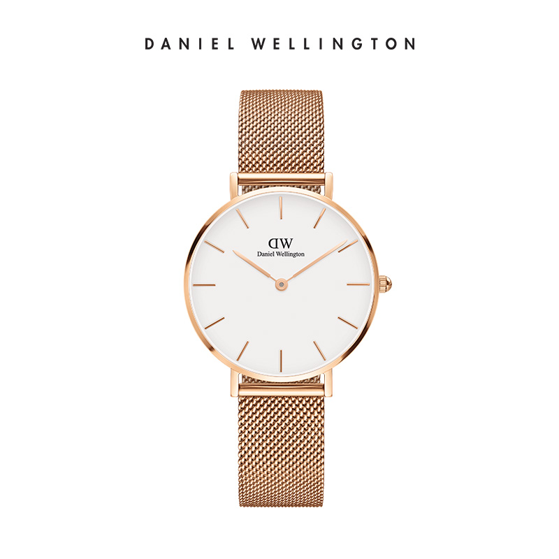 Daniel Wellington dw手表女32mm轻奢流金钢带石英表欧美表盘玫瑰金表 1090元