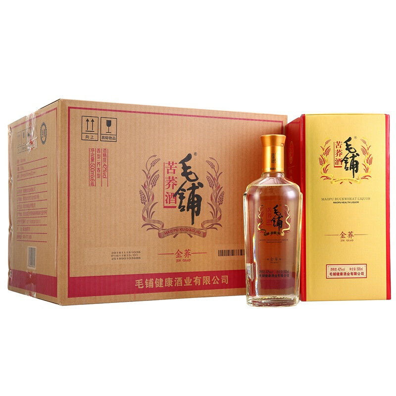 MAO PU 毛铺 劲酒 毛铺苦荞酒金荞 42%vol 荞香型 500ml*6瓶 416.1元