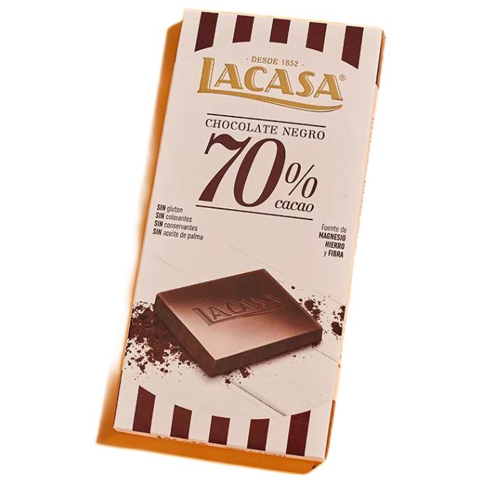LACASA 乐卡莎 92%黑巧克力排块 100g*2 19.82元包邮（双重优惠）