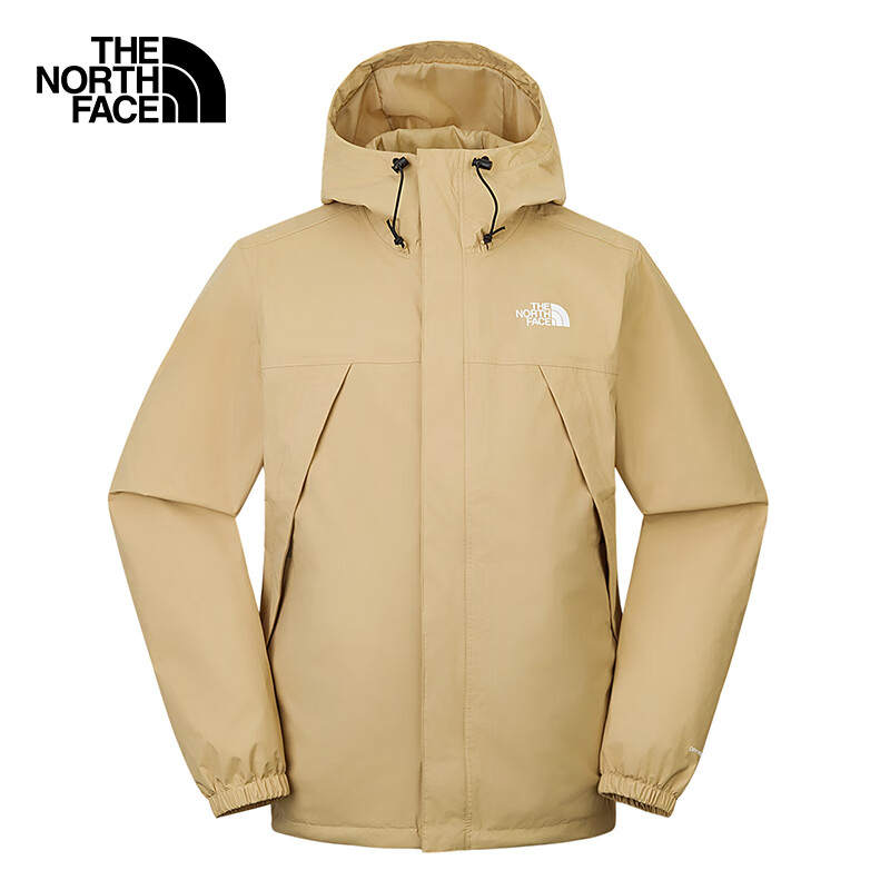 THE NORTH FACE 北面 冲锋衣男山系黑武士户外登山露营夹克单层外套 LK5/卡其色 