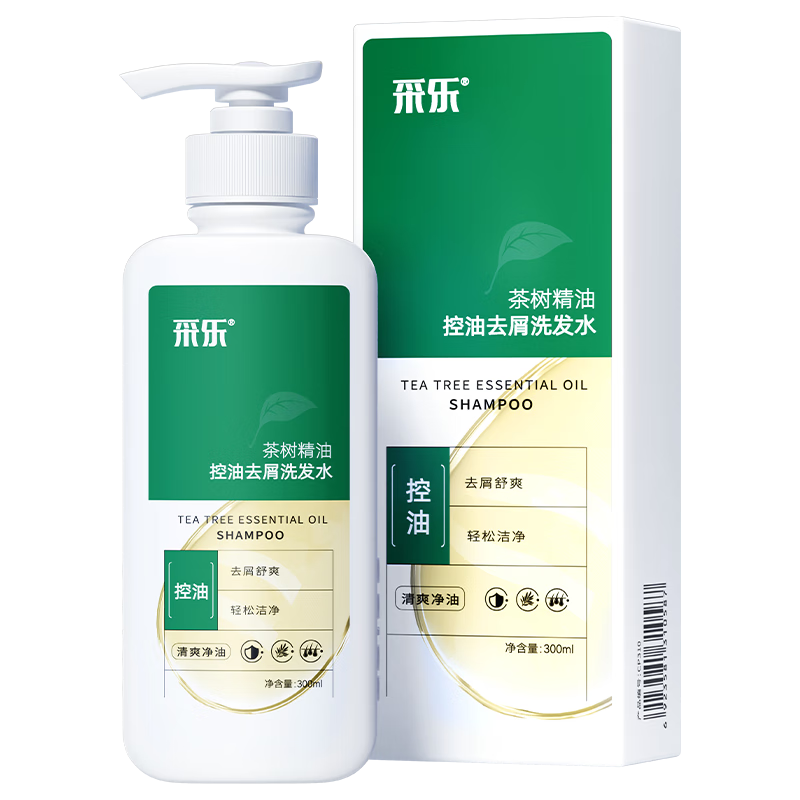 采乐控油洗发水去屑蓬松止痒茶树精油植萃洗头膏男女通用300ml ￥61.9