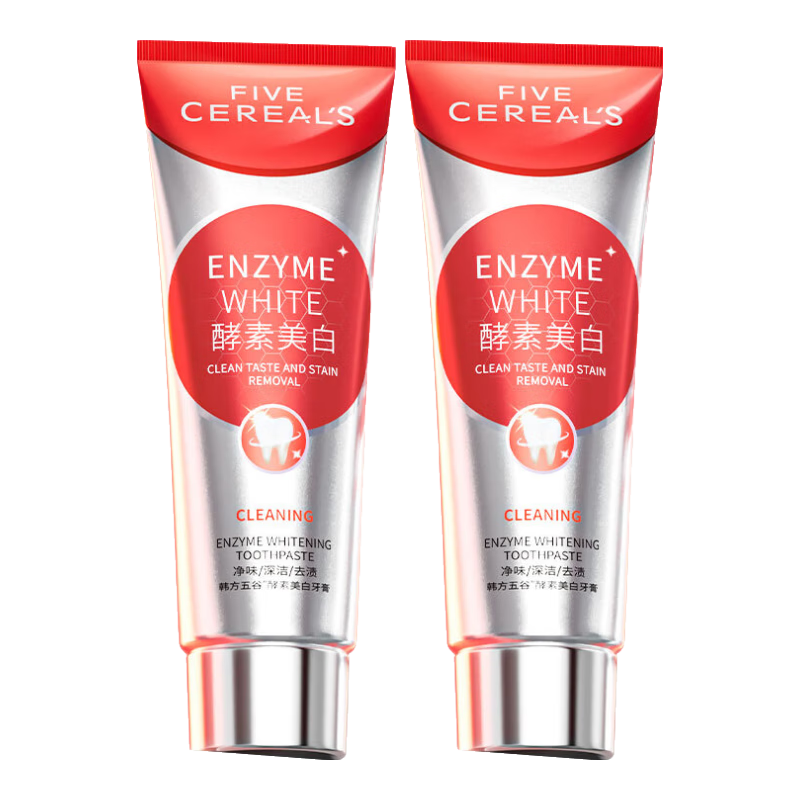 韩方五谷酵素美白牙膏烟渍去黄渍口臭清新口气牙垢牙龈结石金榜第一150g 6.