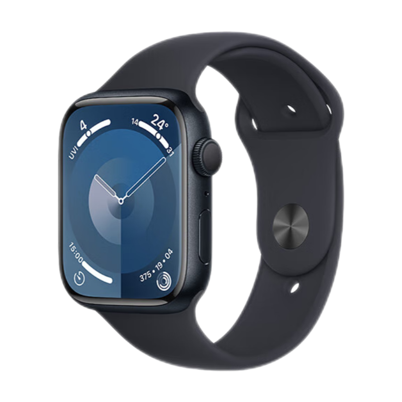 需抢券：Apple/苹果 Watch Series 9 智能手表GPS款45毫米 午夜色运动型表带S/M 2363.