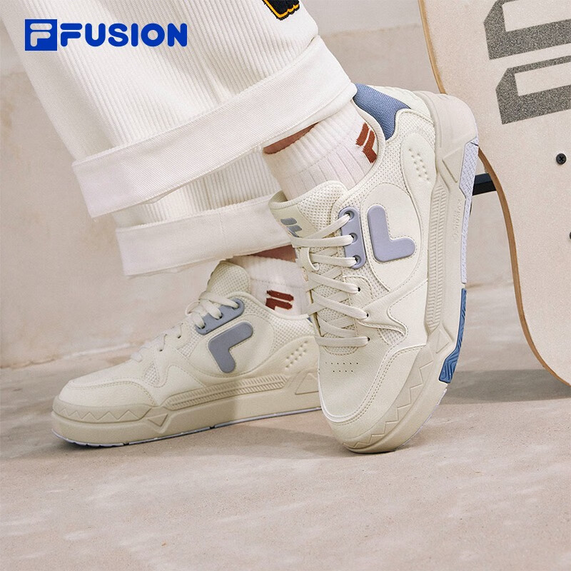 FILA 斐乐 FUSION斐乐潮牌BANK DX女鞋2024夏季场下滑板鞋时尚厚底鞋 561元（需用