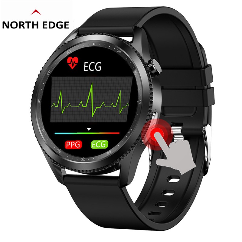 NORTH EDGE 心电图ECG血压智能手环血氧心率监测仪准男运动多功能体温手表男 E