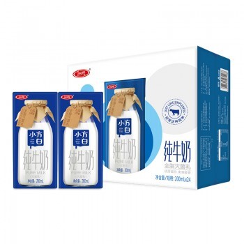 三元 纯牛奶 全脂小方白200ml*24盒