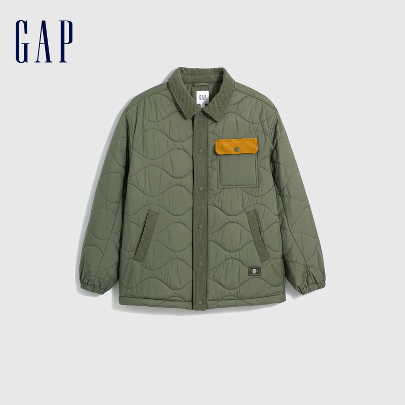 88VIP：Gap 盖璞 男士翻领撞色夹克保暖外套 836568 387.6元包邮（需用券）